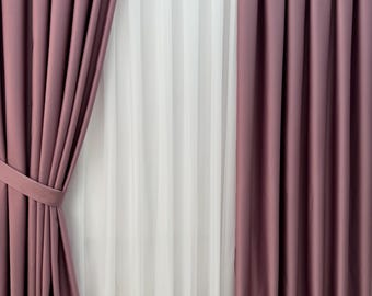Cortinas opacas lisas y versátiles en varios colores para la decoración del hogar.