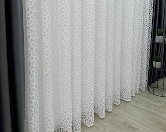Cortinas modernas, elegantes cortinas transparentes, decoración para sala de estar, ideal como regalo, paneles transparentes bordados.