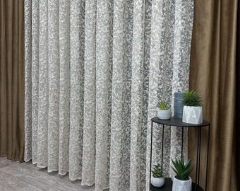 Paneles de ventana transparentes de jacquard premium - Cortinas decorativas para el hogar