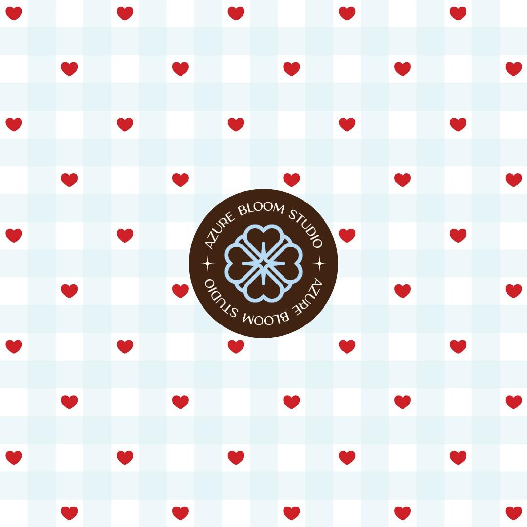 Blue Heart Gingham Seamless Pattern: Valentines Digital Paper, Cute ...