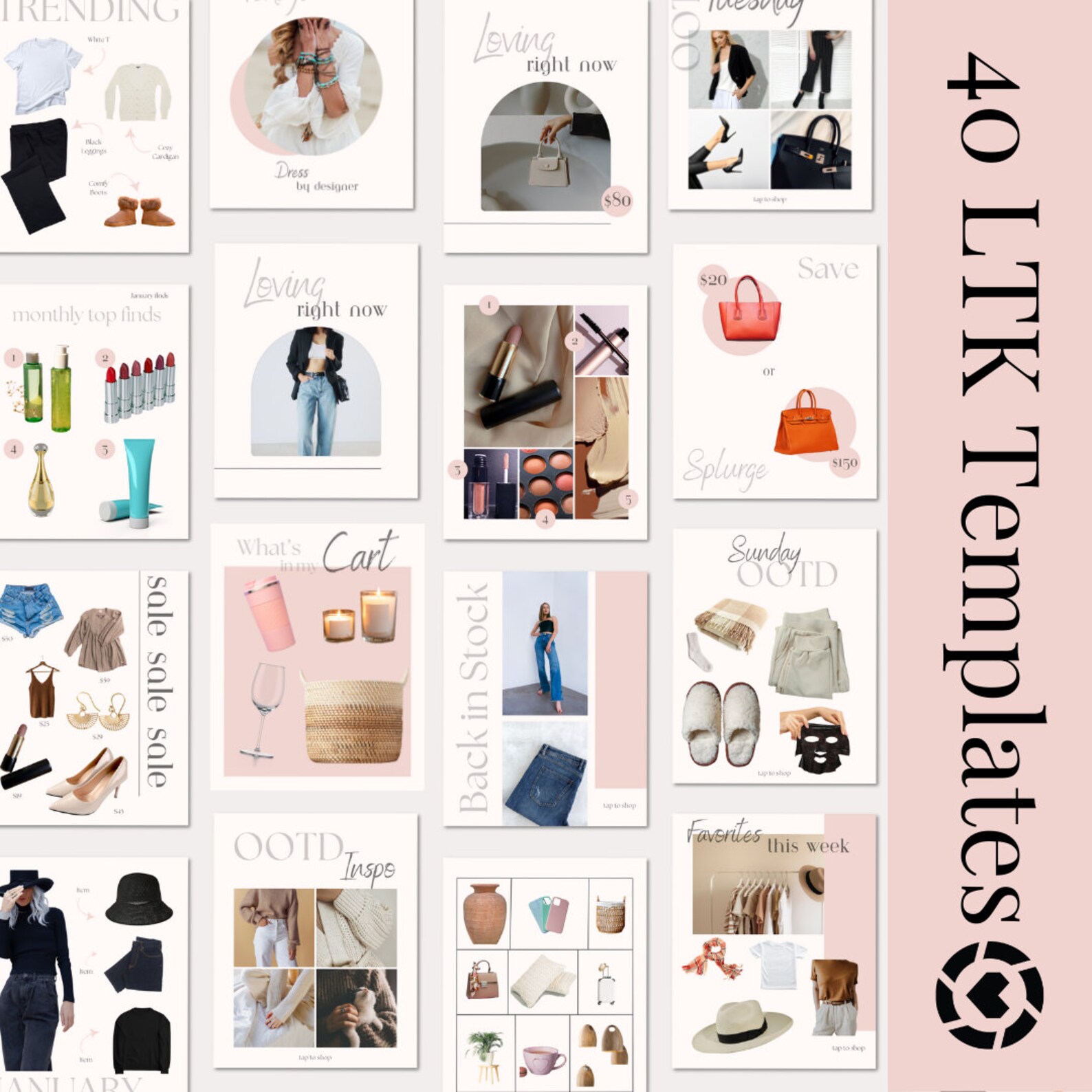 40 Editable Canva LTK Instagram Template, LTK Canva Template, Instagram ...