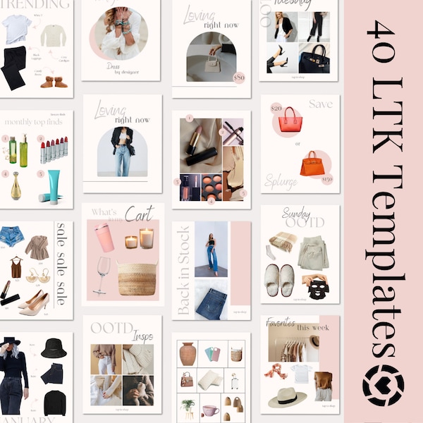 40 Editable Canva LTK Instagram Template, LTK Canva Template, Instagram Canva Template, LTK Fashion Gift Guide Template, Ltk Product Catalog