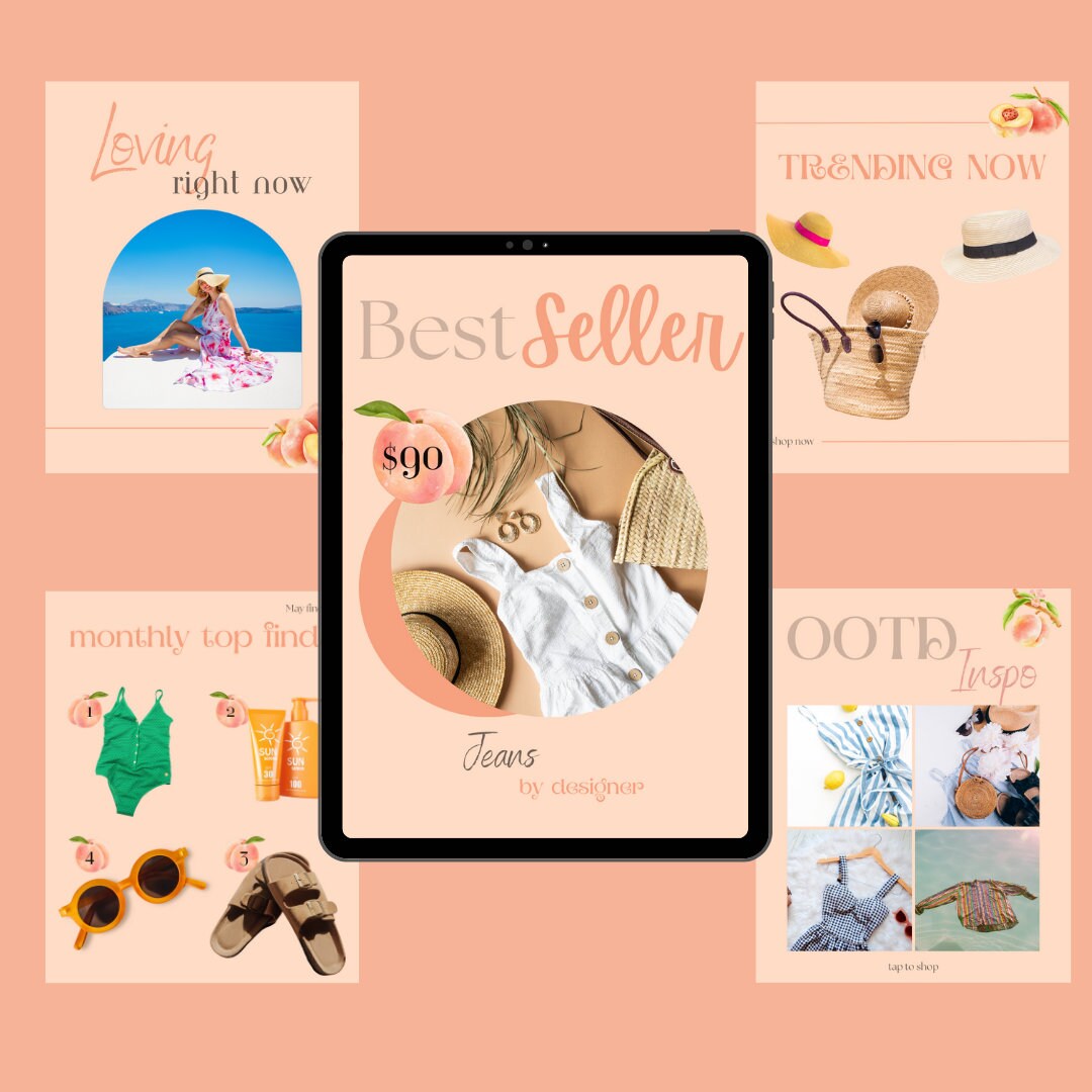 20 Editable LTK Instagram Templates Summer Peach LTK Canva Template ...
