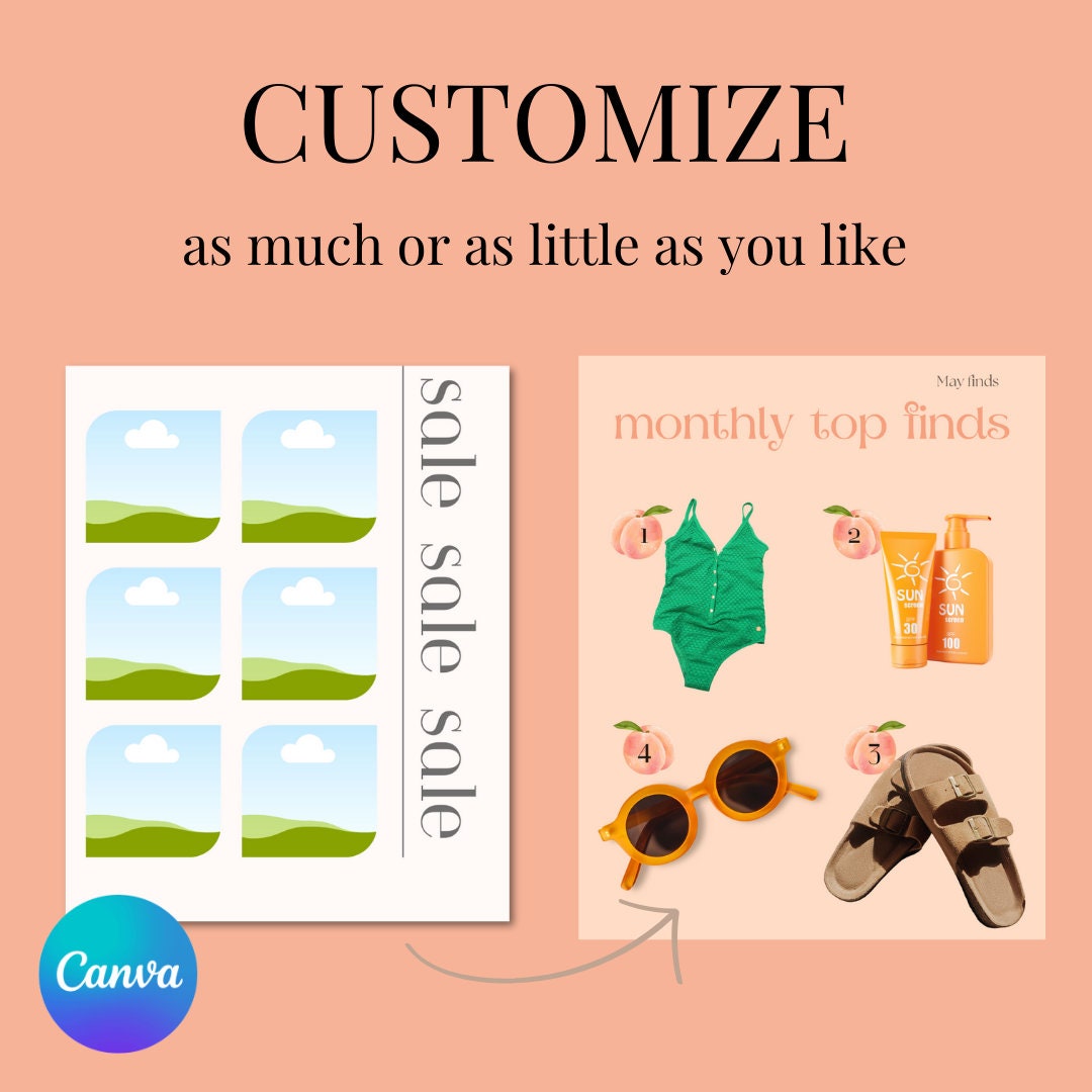 20 Editable LTK Instagram Templates Summer Peach LTK Canva Template ...