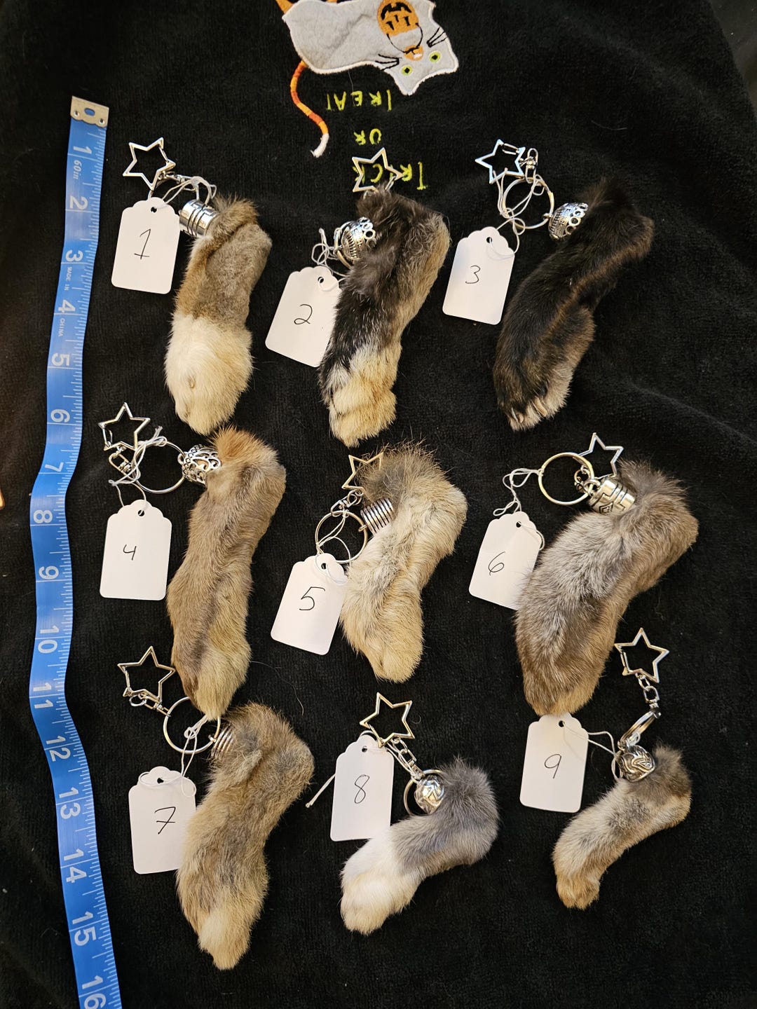 Small Rabbit Foot Keychain Rabbit Back Foot Keychains With Star Clips - Etsy