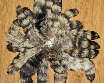 Super fluffy large raccoon tail keychains
