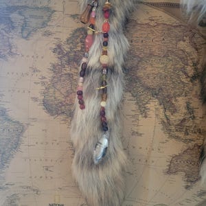 Beaded bug collector coyote Tail keychain