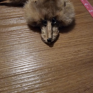 Real vintage mink stole clip with paws and tail