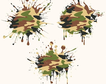 Camouflage Splatter PNG, cornice grunge graffiti (download digitale)