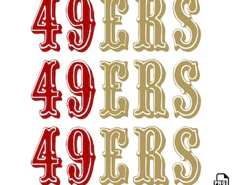 49ers, Niners, San Francisco, Maglia, Clipart PNG, Trasferimento DTF, Sublimazione, Felpa con cappuccio, Maglietta, Tazza, Retro