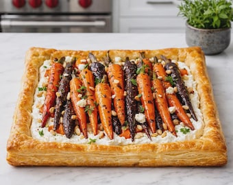 Torta salata di carote arrosto e feta, PDF, download digitale, ricetta