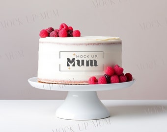 Cake Topper Mockup – Rustic Berry Cake JPEG (Digital Download)