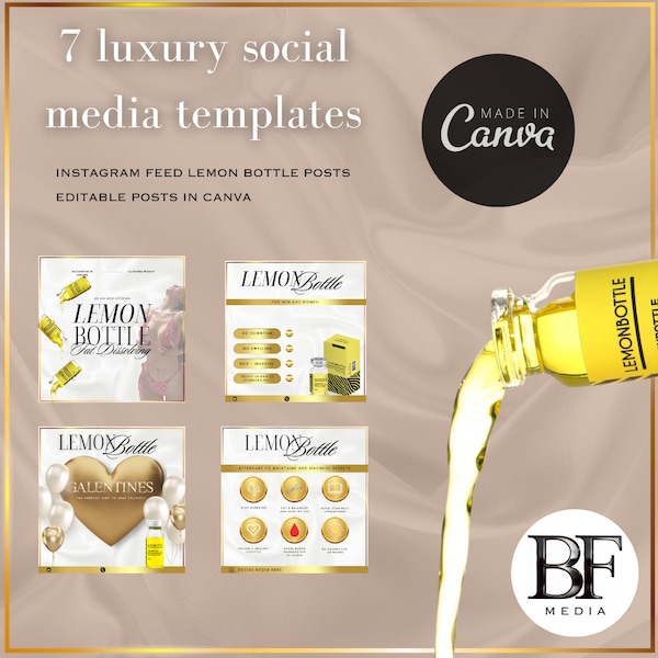 LEMON BOTTLE luxury social media templates/ Aesthetics/ fat dissolving/ Lemon Bottle post/ Lemon Bottle training