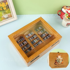 Vintage Mini Library, Anxiety Bookshelf, Book Lover Gift, Miniature Bookcase, Mini Bookcase, Home Decoration
