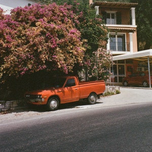 Straten van Corfu - 35 mm filmfotografie digitale afdruk