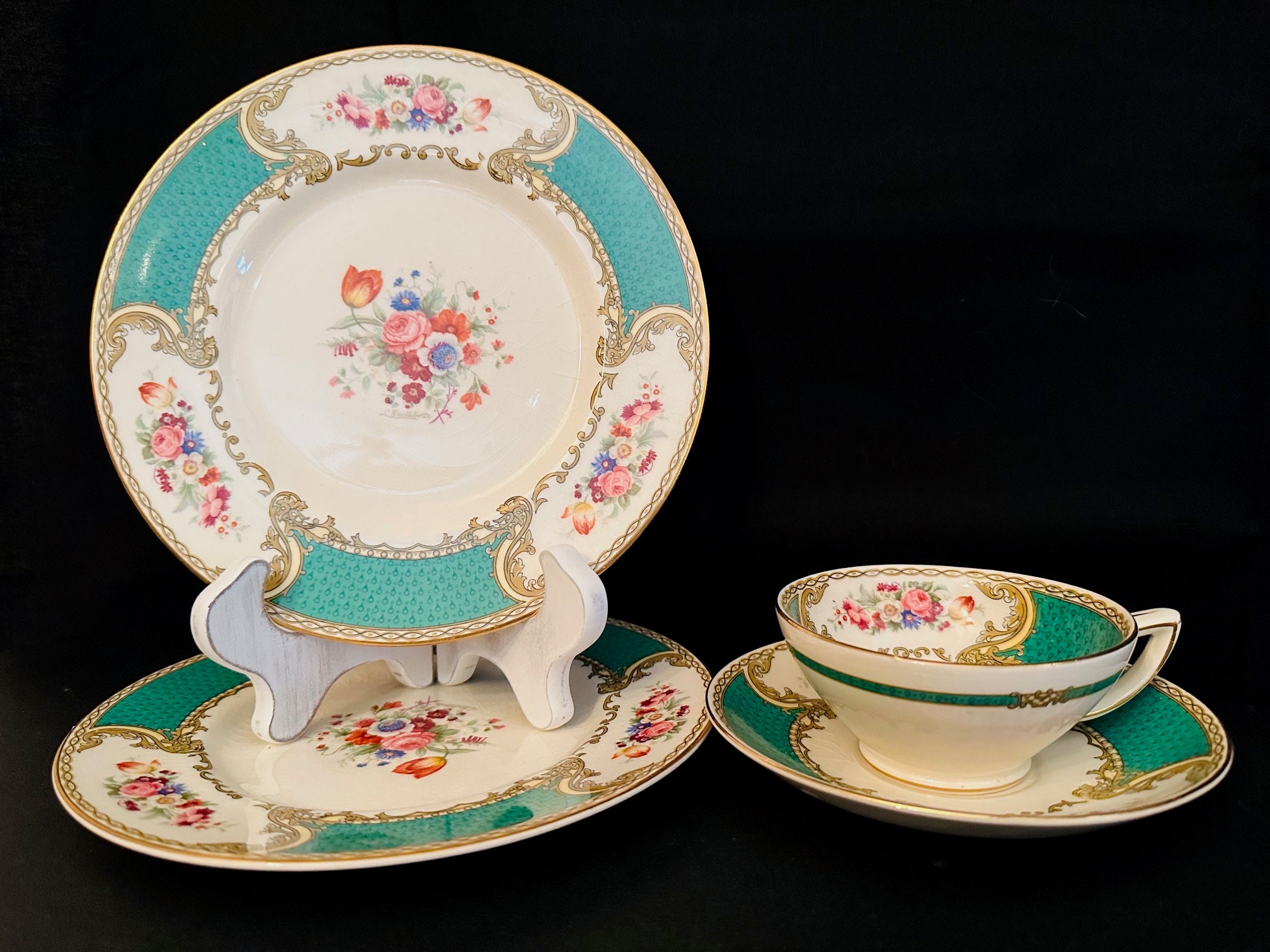 Vintage Myott - Staffordshire, Engeland - Boeket Groen - Couvert