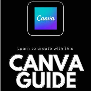 May include: Black graphic with the Canva logo in a square. The text reads "EASY TO USE" at the top, with "CANVA GUIDE" in large white letters. Below, it says "Prompt guidance for each characteristic."