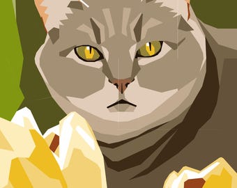 Kitty in the Garden FPP Pattern (30" x 45") DIGITAL DOWNLOAD