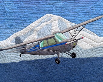 Airplane & Mount Rainier FPP Quilt Pattern (50" x 36") - DIGITAL DOWNLOAD