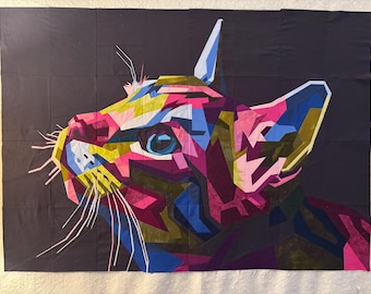 Chroma Kitty FPP Quilt Pattern (57 " x 40") DIGITAL DOWNLOAD