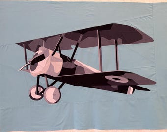WW1 Airplane Sopwith-Camel FPP Quilt Pattern (50" x 38") DIGITAL DOWNLOAD