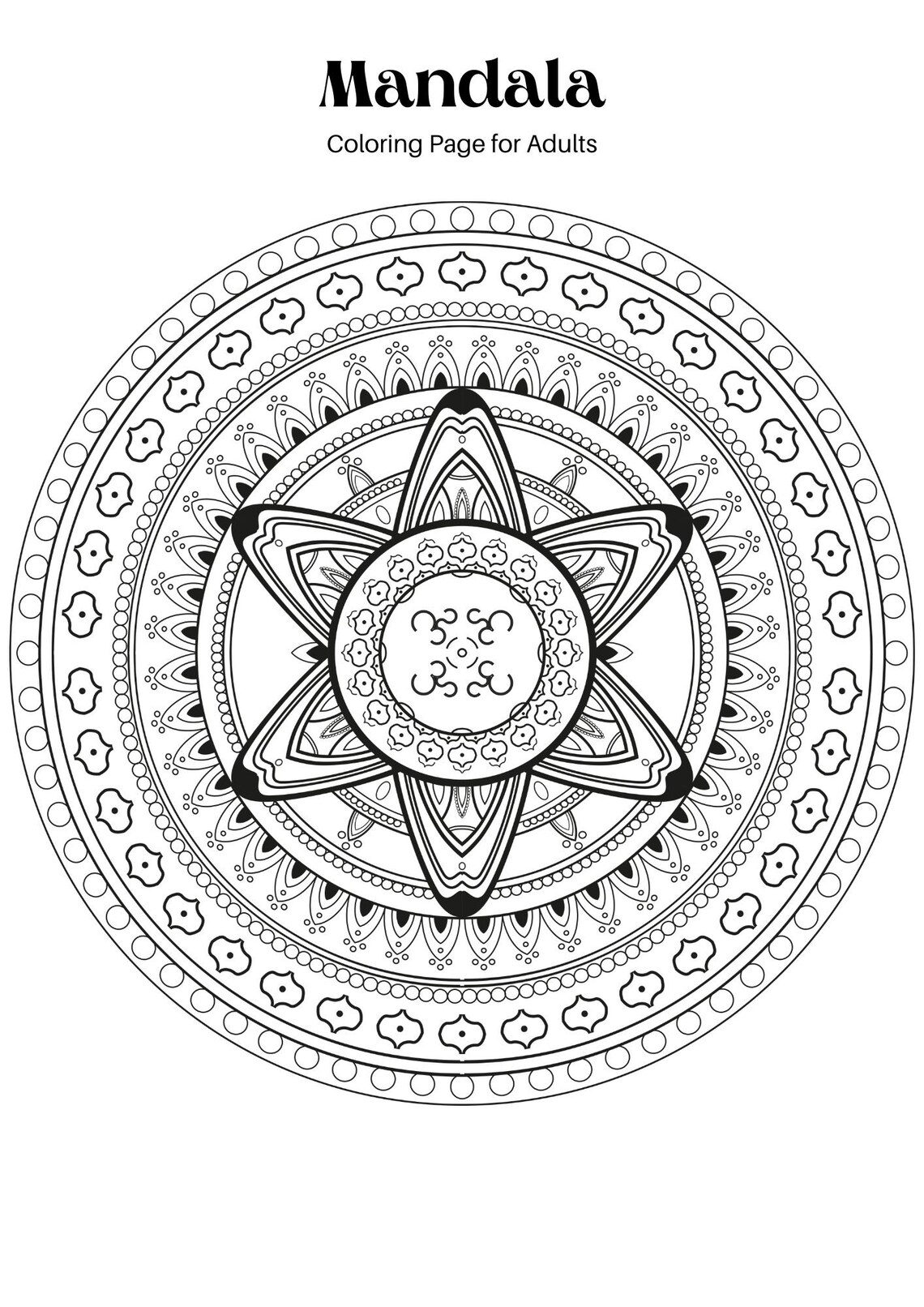 Mandala Coloring Pages Worksheet for Adults Adahdigitalprintable - Etsy