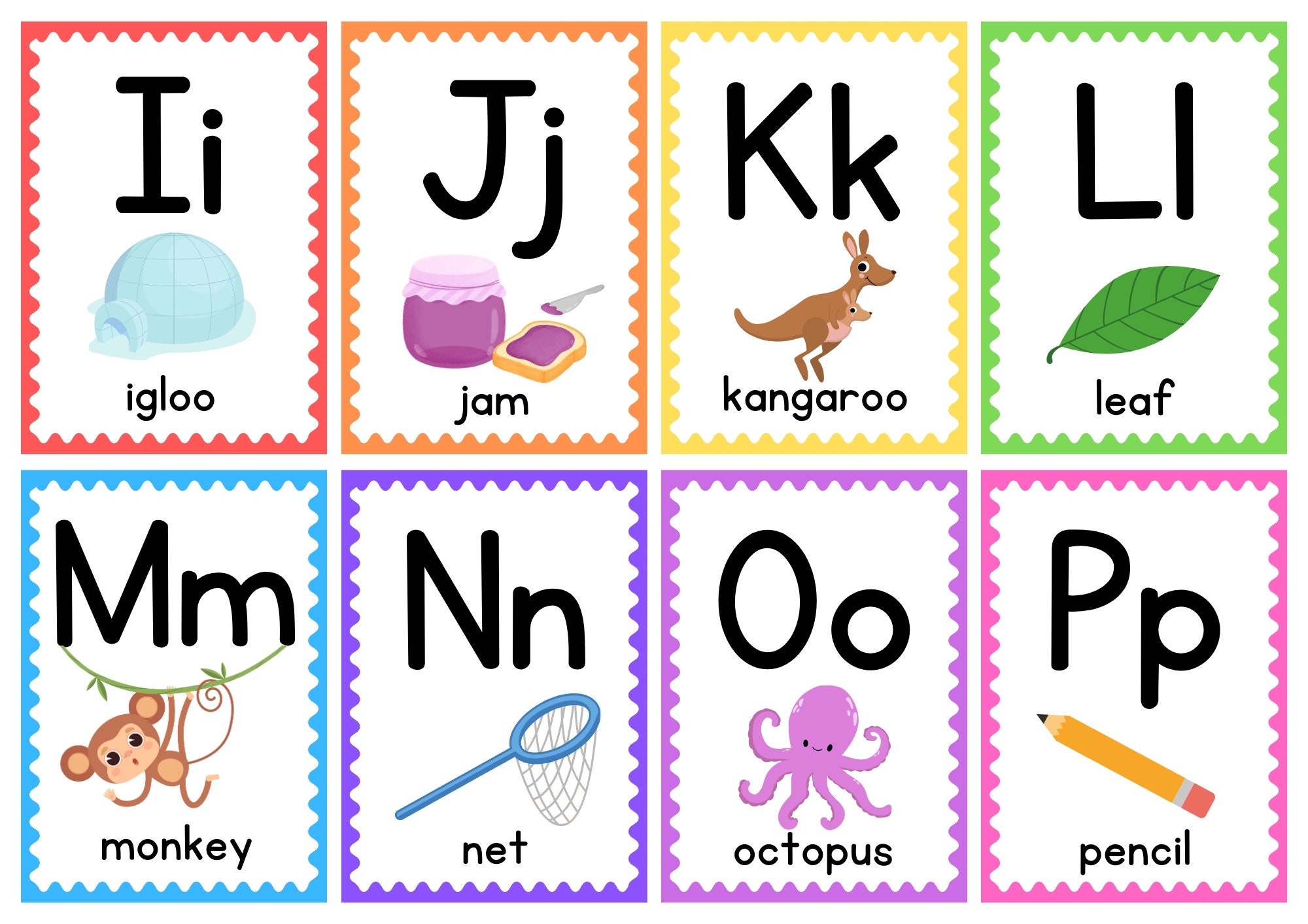 ABC Poster Download | Colorful Alphabet Print (PDF, PNG) - Etsy