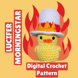 DIGITALER DOWNLOAD Häkelanleitung Lucifer Morningstar Quietscheente PDF Häkelanleitung Hazbin Hotel Duck