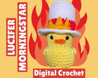 DIGITAL DOWNLOAD Crochet Lucifer Morningstar Rubber Ducky PDF Pattern Hazbin Hotel Duck