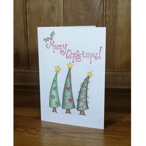 Original Weihnachtskarte mit Tannenbäumen