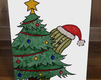 Biglietto di Natale divertente con sottaceti natalizi