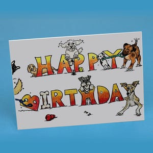 Cartão de aniversário divertido para cachorro