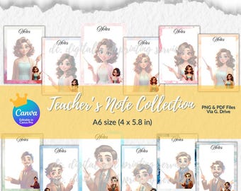Teacher Notepad Templates: A6 Printable Designs - Canva, PDF, PNG (Digital Download)