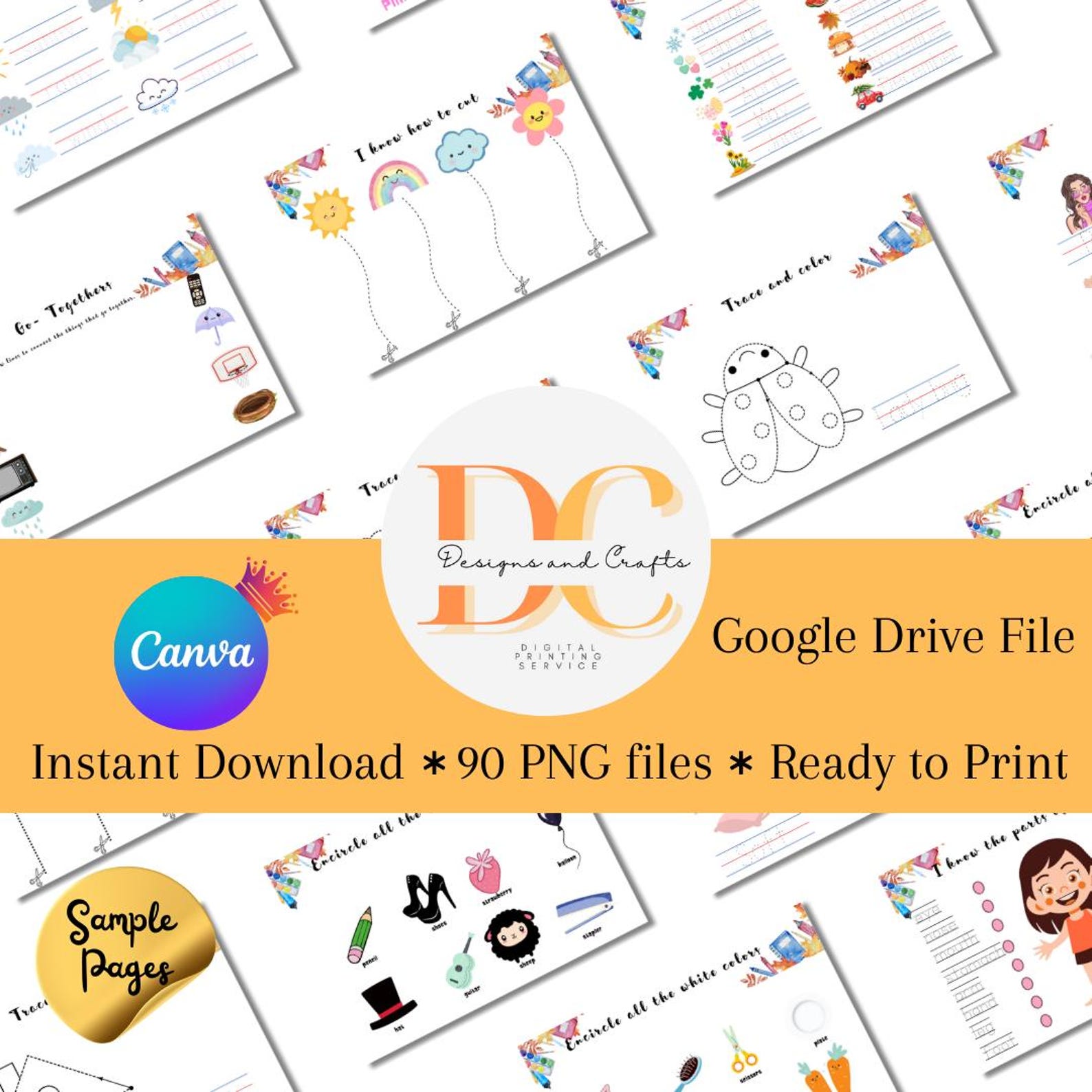 Tracing Worksheets, Preschool Prek Kindergarten Learning Printable