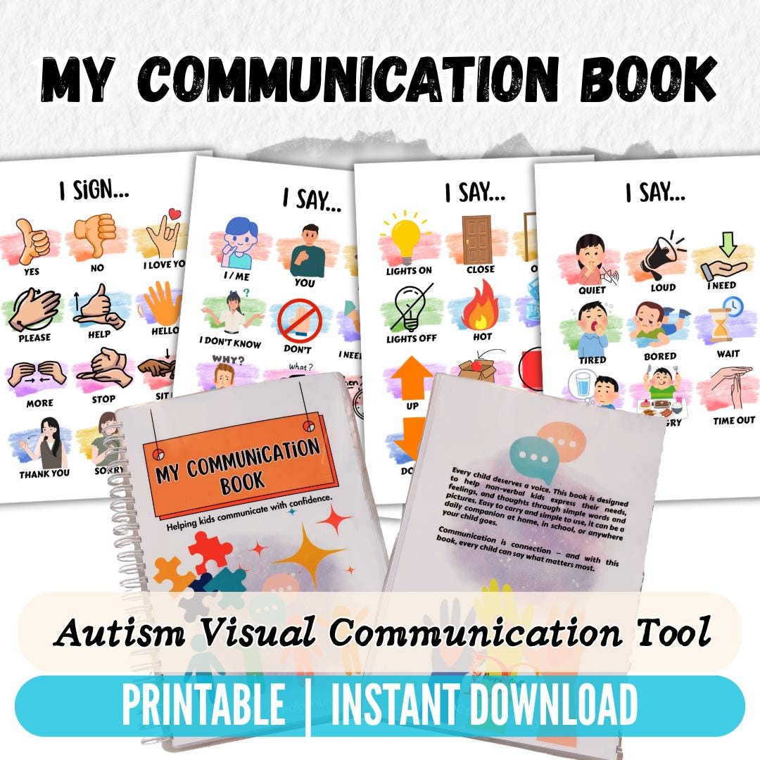 Autism Communication Book | Visual AAC Tool for Non-verbal Kids ...