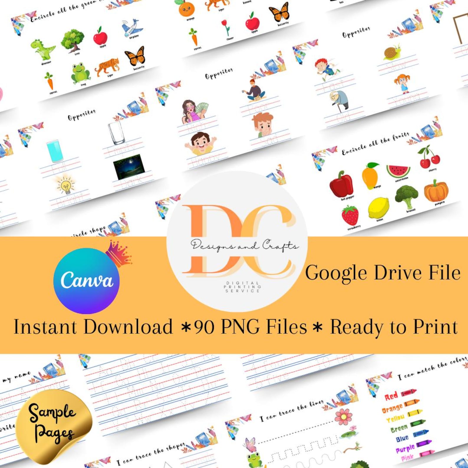 Tracing Worksheets, Preschool Prek Kindergarten Learning Printable
