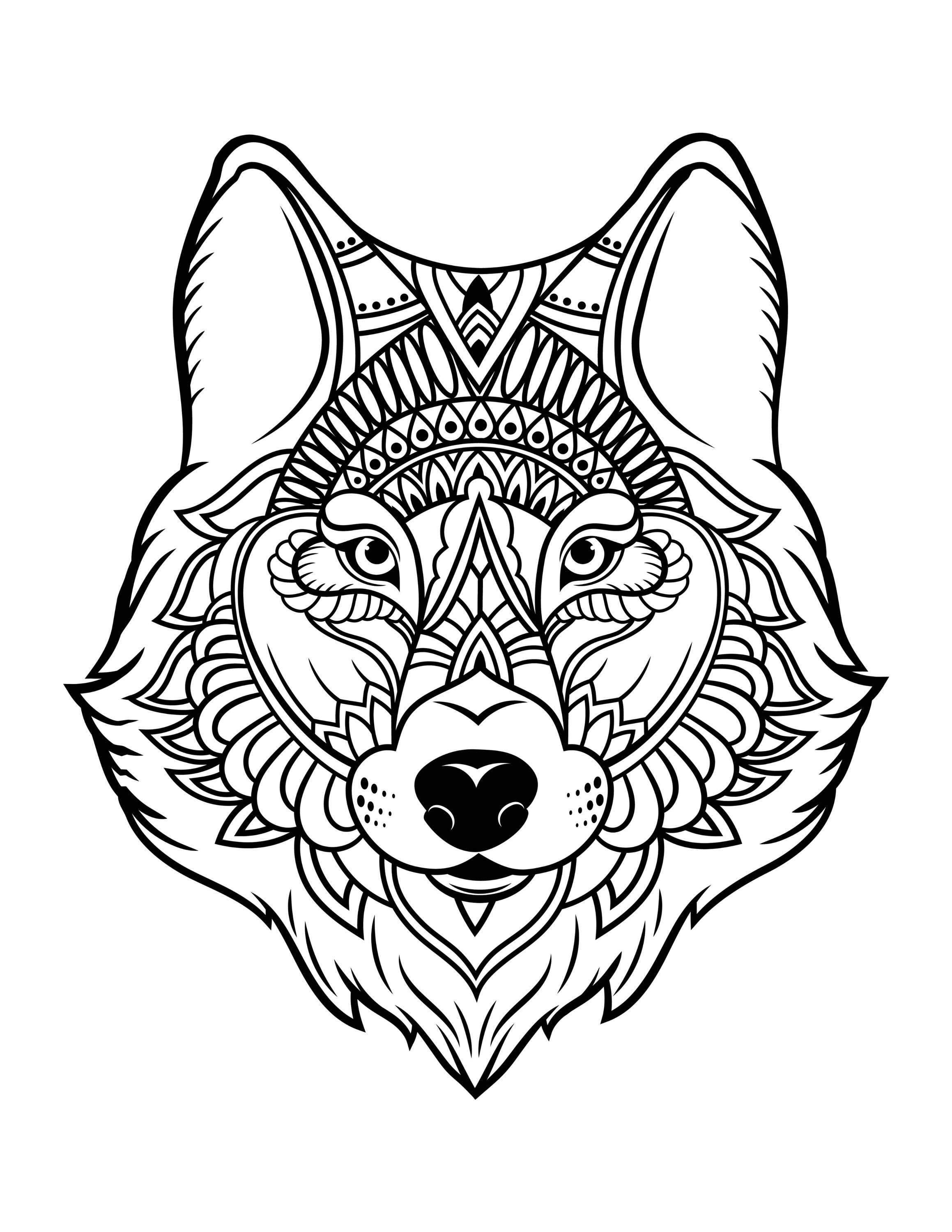 Animal Mandala Coloring Book for Adults, 40 Relaxing Pages (PDF ...