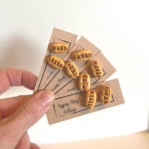 Handmade Polymer Clay Hot Dog Stud Earrings