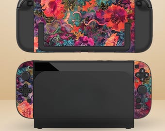 Surrealism Botanical Art Dockable Protective Switch Case for NS Switch 2 7.9", Switch/Switch OLED, Anti-Scratch,Shock-Absorption Shell Cover