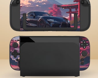 Cute Racing Car Dockable Protective Switch Case for NS Switch 2 7.9", Switch/Switch OLED, Anti-Scratch, Shock-Absorption Shell Cover