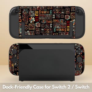 Cute Abstract Geometric Dockable Protective Switch Case for NS Switch 2 7.9&quot;, Switch/Switch OLED, Anti-Scratch, Shock-Absorption Shell Cover