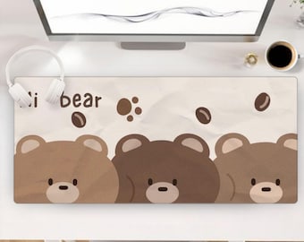 Cute Teddy Bear Desk Mat Mice Pad, Large Mouse Pad, Gaming Mousepad Deskpad, Full Size Mice Pad, Desk Matt for Keyboard, Desktop, Laptop