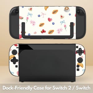 Cute Fruit Dockable Protective Switch Case for NS Switch 2 7.9&quot;, Switch/Switch OLED, Anti-Scratch, Shock-Absorption Shell Cover