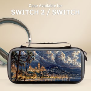 Funda protectora con diseño de arquitectura francesa para Switch (NS Switch 2, Switch OLED/Switch), con capacidad para 10 cartuchos de juego.