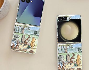 Niedliche Cartoon-Bär Galaxy Flip Handyhülle für Samsung Galaxy Z Flip 7 7FE, Flip 6, Flip 5, Galaxy ZFlip 7 6 5, stoßfest