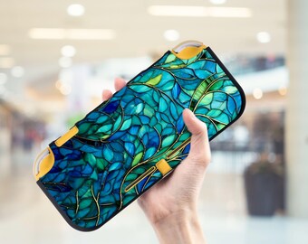 Cute Botanical Stained Glass Switch Lite Case for NS Switch Lite, Protective Soft Cover, Gift for Him Her
