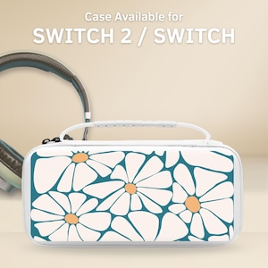 Custodia protettiva retrò con motivo floreale per NS Switch 2 7.9", Switch OLED/Switch, custodia protettiva, 10 slot per cartucce di gioco