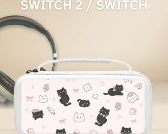 Black Cat Carry Switch Case for Nintendo Switch 2/switch OLED