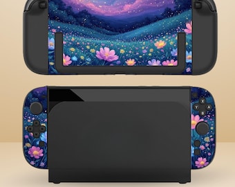 Cute Night Sky Dockable Protective Switch Case for NS Switch 2 7.9", Switch/Switch OLED, Anti-Scratch, Shock-Absorption Shell Cover