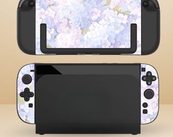 Cute Botanical Flower Dockable Protective Switch Case for NS Switch 2 7.9", Switch/Switch OLED, Anti-Scratch, Shock-Absorption Shell Cover